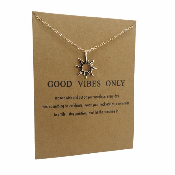 Good Vibes Only Sun Pendant Necklace - Picture 1 of 5